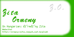 zita ormeny business card